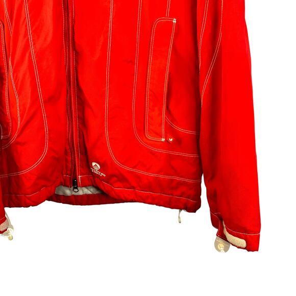 American Eagle Vintage y2k Jacket Coat medium Spell Out Log Puffer Ski Hooded - Picture 3 of 11